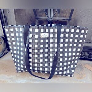 NWT Kate Spade Shore Street Margarita Checker Tote Black White